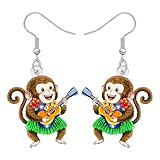 jeux singe noix de coco Matériau léger : les boucles d'oreilles hawaïennes sont fabriquées en acrylique avec des crochets en acier inoxydable hypoallergéniques, les boucles d'oreilles en plastique garantissent un port confortable tout au long de la journée. Confortables à porter, faciles à mettre et à enlever.