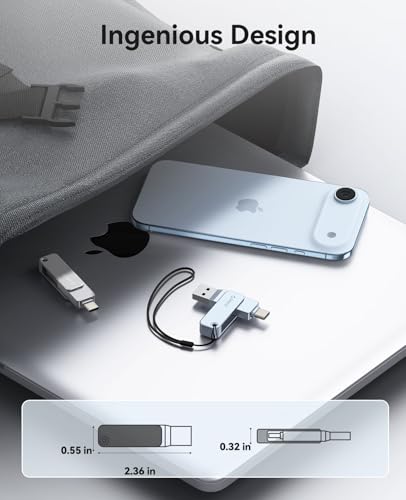 Image of ORICO USB-Cand USB-A Flash Drive 150MB /S Metal Housing Swivel Design Support OTG Function 2 in 1 PenDrive 128GB for USB C and USB A Devices -EB05 BL