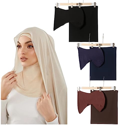 Muslim Chiffon Shawl Hijab with Matching Undercap Neck Full Cover Hijab Underscarf Wrap Scarves Turban