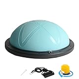 DH FitLife Balance Ball, Yoga Balance Trainer Φ60×22cm, Maximum Load 200 kg, Half Exercise Ball for Core, Balance & Strength Training, Balance Board with Pump and 2 Fitness Bands (Blue)