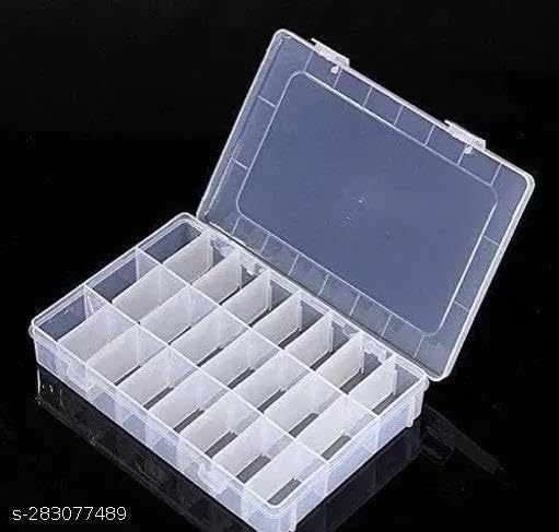 Jewellery Case Organiser with Adjustable Dividers 15/24/36 Grid, Transparent NE Pill Boxes 2