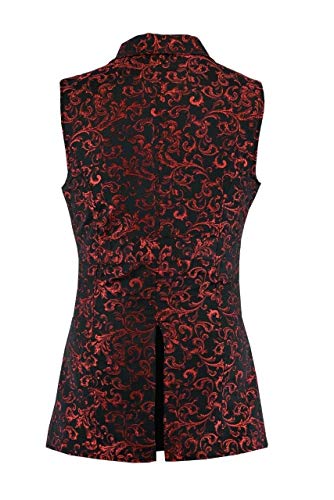 Darkrock Men's Double Breasted Governor Vest Waistcoat VTG Brocade Gothic Steampunk2