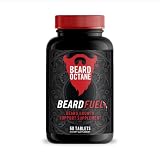 Beard Octane Beard Fuel – Beard Growth Support Vitamins with Biotin & Collagen – 30-Day Supply – Supports Healthy Beard Hair & Strength – Made in USA