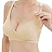 CheChury Reggiseno da Donna per Allattamento in Cotone Comodo e Traspirante Senza Fili Reggiseno per maternità con Scollo V Senza Cuciture Estensioni del Reggiseno Allattamento al Seno,Beige,3XL
