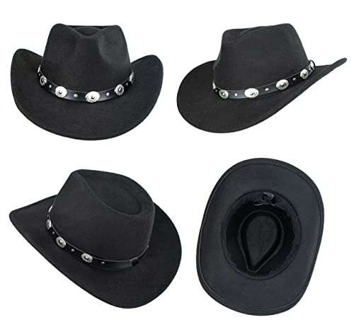 Inogih Women Girls Western Cowboy Cowgirl Hat With Buckle Belt Felt Fedora Hat #TOP2