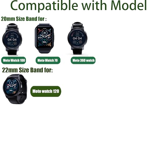 Correas compatibles Lamshaw para relojes Moto Watch 20mm y 22mm miniatura 2
