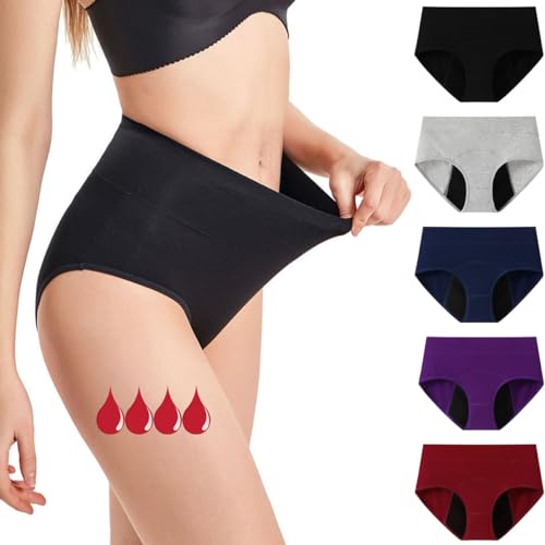 Anntry Mutande Assorbenti Mestruali =3-4 tamponi - Lavabile Riutilizzabile - Cotone - Periodico - Slip per Ciclo Mestruale - Mestruazioni - Donna Intimo Periodo mestruale