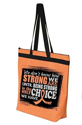 Fight Like A Girl How Strong We Are Darcey Tote Bag For Leukemia, Multiple Sclerosis, Kidney Cancer Awareness - Orange Ribbon #TOP2