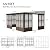 Domi Lean-to Sunroom 12x16FT, Wall Mounted Solarium with Sloping Polycarbonate Roof, Detachable Polycarbonate Screens, 2 Lockable Sliding Doors, Aluminum Gazebo Against Wall Sun Room for Patio Deck