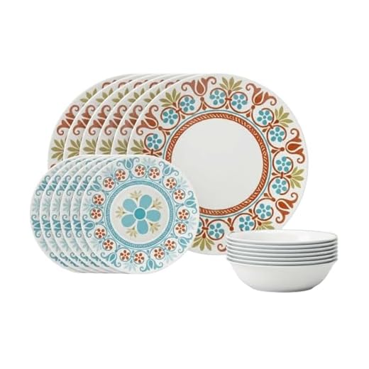 Corelle Terracotta Dreams Dinnerware Set for 6, 18 Pieces | Dinner Plates, Appetizer Plates, and 18 Oz Bowls | Dishwasher, Microwave, and Freezer Safe | Proudly Made in the USA