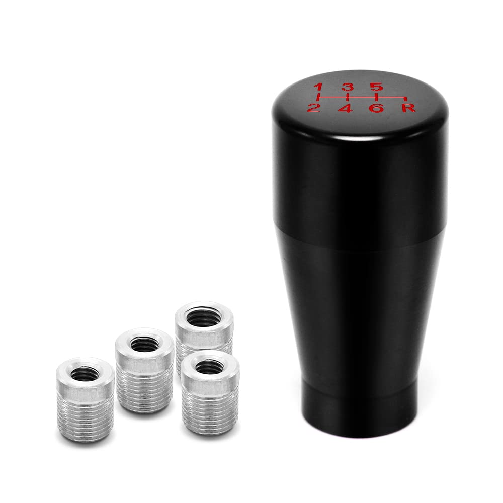 Amazing AUTO (Black) 6 Speed Automatic Manual Gear Shifter Shift Knobs for Fit Compatible with Mazda Miata Nissan 350z Subaru Sti with Metal Adapters M8x1.25,M10x1.25, M10x1.5 M12x1.25