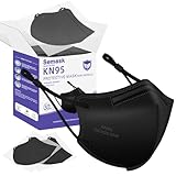 Semask KN95 Adjustable Masks 30 Pack, Individually Wrapped Disposable Respirator Masks with Adjustable Ear Loops (Black)