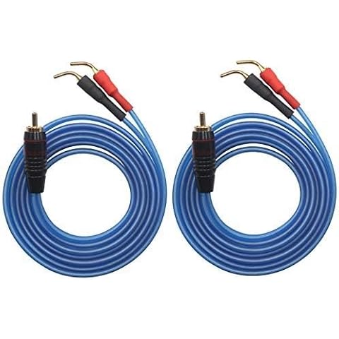 KK Cable V1-W2 18 Gauge OFC Speaker Wire Pair with RCA Male (White & Red) to 2 Pair Pin (4Pin) Plugs, V1-W2 (3M(9.8ft)) Cover