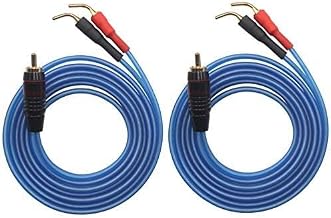 V1-W2 18 Gauge OFC Speaker Wire Pair with RCA Male (White & Red) to 2 Pair Pin (4Pin) Plugs, V1-W2 (3M(9.8ft))