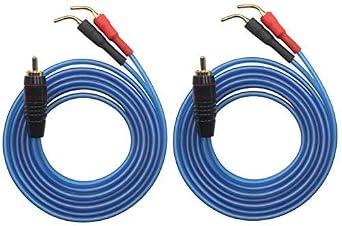 V1-W2 18 Gauge OFC Speaker Wire Pair with RCA Male White & Red to 2 Pair Pin 4Pin Plugs, V1-W2 0.75M2.4ft