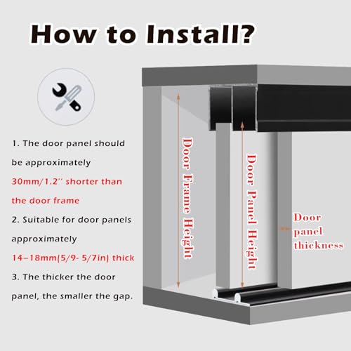 Bypass Door Hardware, Kit de Herrajes para Puertas Correderas de Closet, Riel de Aluminio con Rodillos, 100cm/39.4in miniatura 3