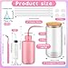Zhehao 4 Pack Snow Globe Tumbler Supplies with 20 Colors Glitters 16oz Pre Drilled Double Wall Globe Cup with Lid and Straw Squeeze Bottle Funnel Tweezer Bent Syringe DIY Snowglobe Tumbler Starter Kit