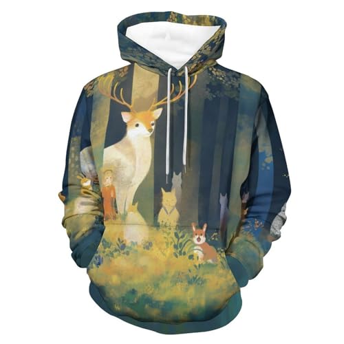 Hoodie cerf renard lapin avec manches longues et capuche taille S
