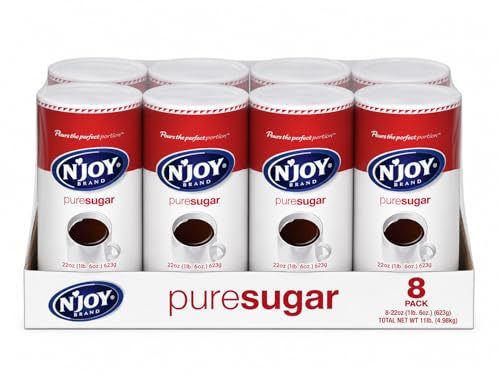 N'JOY Pure Sugar, 8 Pack Canisters Pours the Perfect Portion
