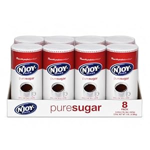 N’JOY Pure Sugar, 8 Pack Canisters Pours the Perfect Portion