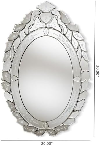 Baxton Studio Livia Classic and Traditional Silver Finished Venetian Style Accent Wall Mirror