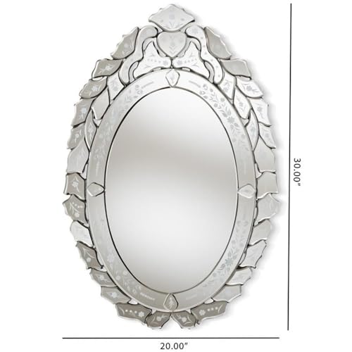Baxton Studio Livia Classic and Traditional Silver Finished Venetian Style Accent Wall Mirror