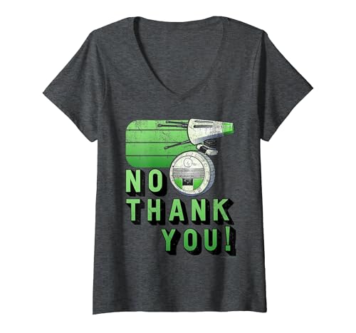 T-shirt Star Wars femme col V coton confortable imprimé droïde D-O