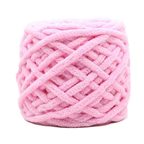 Pink Super Chunky Yarn,Arm Knit,1kg/2.2lb DIY Chenille Yarn,Bulky Roving Yarn for Finger Knitting Crocheting Felting Making Rugs Blanket Hat Shose and Scarf