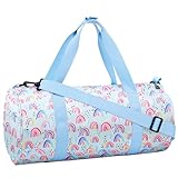 Choco Mocha Kids Duffle Bag Girls Duffle Bag for Kids Travel Bag Toddler Overnight Bag for Girls Kids Duffel Bags for Little Girl Rainbow Weekender Kids Gym Dance Bag for Girls Sleepover Bag Blue