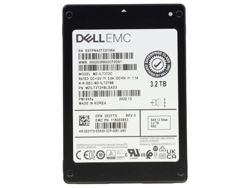 03YT5 3.2TB SAS 12Gbps MU 3-DWPD 2.5" SFF SSD PM1645a MZILT3T2HBLSAD3 Compatible with Dell PowerEdge