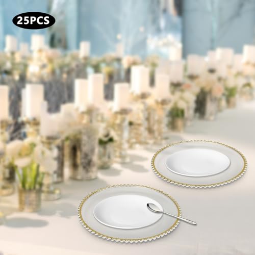 Pack de 25 platos transparentes redondos de plástico 13 pulgadas miniatura 3