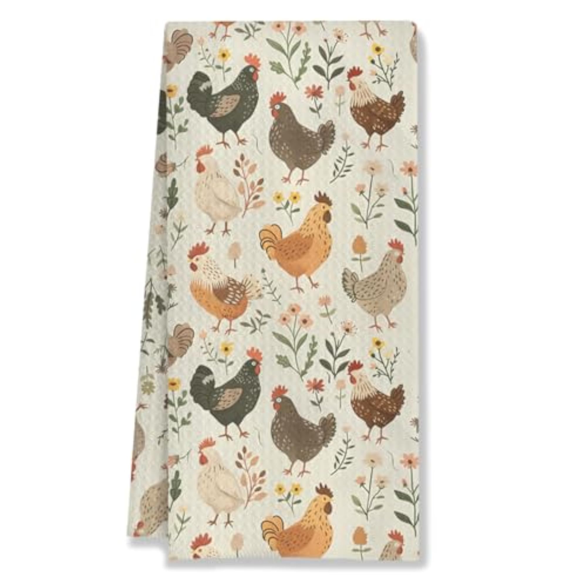 Farmhouse Chicken Rooster Kitchen Towels, Decorative Gift