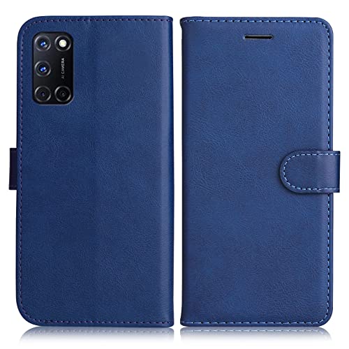 DENDICO Cover per Oppo A52 / Oppo A72 / Oppo A92, Premium Portafoglio PU Custodia in PU Pelle, Flip Libro TPU Bumper Caso per Oppo A52 / Oppo A72 / Oppo A92, Blu Navy