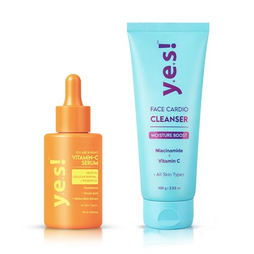 Image of Face Cardio-Cleanser (100 Gram) + You Are B-RIGHT Vitamin-C Serum (30ml) Combo | Deep Cleansing, Brightening & Hydrating Skin Care Kit