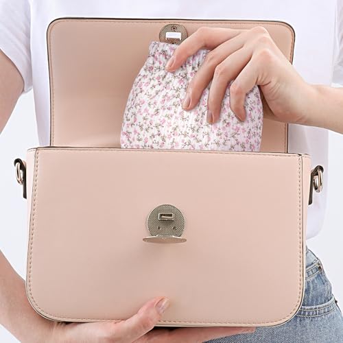 Image of honitty Corduroy Elastic Storage Bag, Portable Popper Organizer, Mini Makeup Bag,Ladies Lipstick Pouch, Large Capacity Wallet, Jewelry Small Objects Storage Organizer., 6PCS-Flower, 5.1 inches x 2