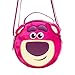 Disney Vegan Leather Round Crossbody Bag with Adjustable Straps, Pixar, Toy Story Lotso Face Character Close Up Furry, Dark Pink