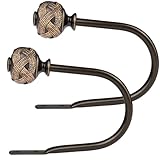 USFOOK 2 Pack Bronze Curtain Holdbacks, Decorative Window Drapery Tiebacks (2 Pack/1...