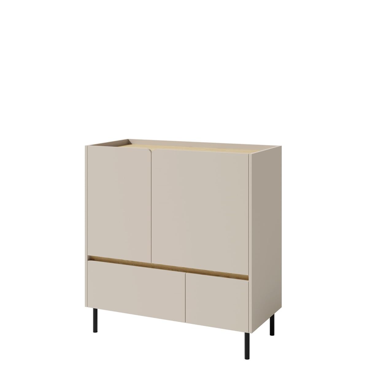 QMM Jugendzimmer Kinderzimmer komplett Laris Set C Schrank 3-türig Kommode Schreibtisch Wandregal Bett 200x90 Farbauswahl (Sandbeige - Eiche geölt)