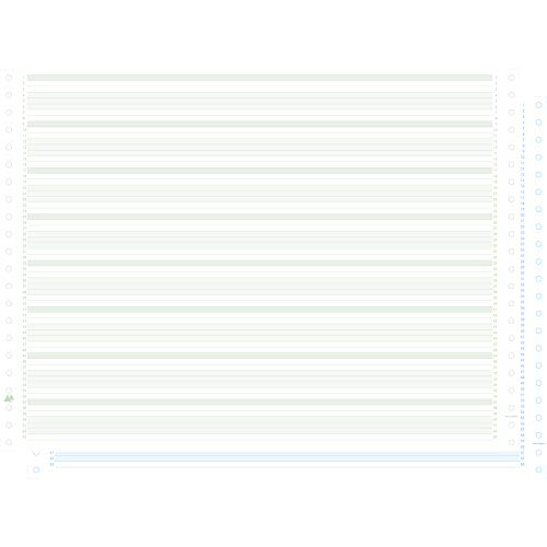 Exacompta 63612E Computerpapier 1000 Blatt endlos selbstdurchschreibend liniert 380mm x 11 1-lagig, Mikroperforation, 2 Seiten, abnehmbare Caroll-Bänder Weiß
