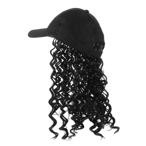 Casquette de baseball femmes avec postiche bouclée pour masquer une perte de cheveux