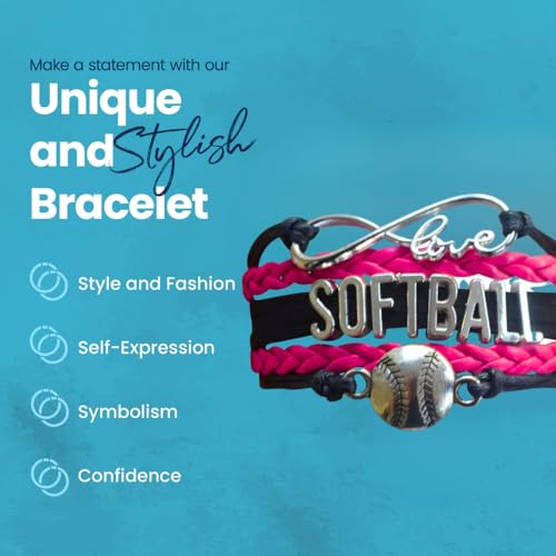 Image of Sportybella Softball Bracelet and Earrings Set - Adjustable Braided Wristband Sports Charm Jewelry, Cute Team Accessories Gift for Players, Teammates, Parties, and Season Memories