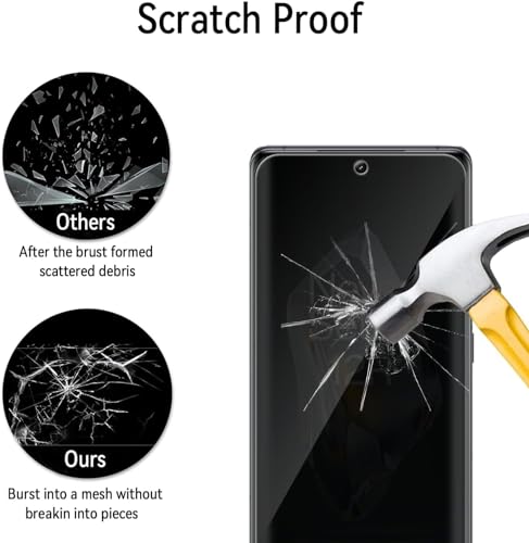 Image of SHILD - (Pack of 1 Curved Matte UV Tempered Glass Screen Protector for - Smartphone - 9H Hardness, HD Clarity, Fingerprint Sensor Compatible, 3-Month Warranty, Easy Installation Kit (12R Privacy)