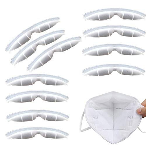 10 Pieces Nose Bridge Pads for Mask, Anti Fog Silicone Self-Adhesive Protection Strip Seal Soft Comfortable