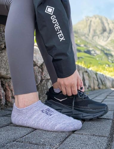 Image of Juclise Alpaca Wool Lightweight No Show Hiking Socks Breathable Moisture Wicking Cushioned Anti Blister Merino Outdoors
