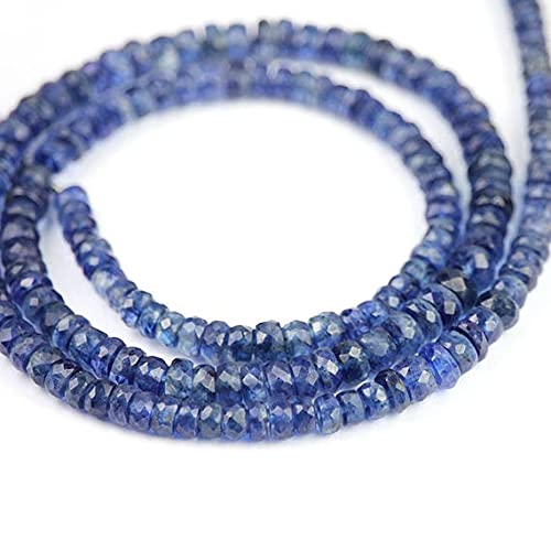 Kyanite micro facettée rondelle bleu royal 3-4mm pour bijoux de luxe