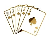 2 Pcs - Decal Stickers of Spade Royal Straight Flush Poker Hand 1 (Metallic Gold) Luxury Weatherproof Vinyl Decal Stickers for Laptop Desktop Smartphone Car Dirt Bike Wall Room - ANDstic895382GO
