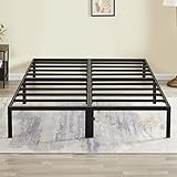 GreenForest Queen Size Bed Frame Easy Quick Assembly Metal Platform Bed Base Heavy Duty Mattress Foundation with Steel Slat, No Box Spring Needed, Queen