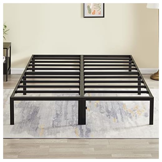 GreenForest Full Size Bed Frame Easy Quick Assembly Metal Platform, Heavy Duty Mattress Foundation with Steel Slat, No Box Spring Needed