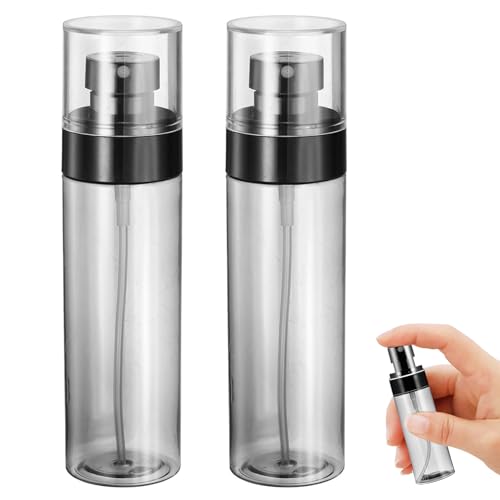 2 Stück 80ml Transparent Schwarz Sprühflasche Klein, Mini Sprühflasche, Pumpsprühflasche, Wiederverwendbar, Kleine Sprühflaschen Zum Befüllen, Sprühflaschen Befüllen, für Parfüm, Reinigungsmittel