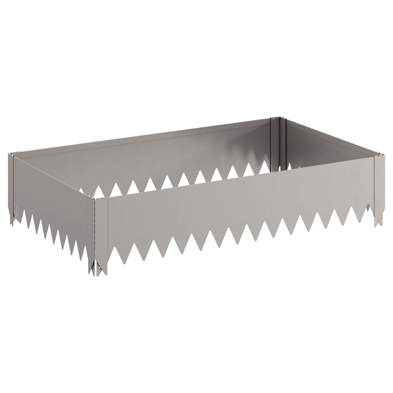 Obramowanie trawnika ze stali, zardzewiałe, 4 sztuki, 100 x 60 x 20 cm, obramowanie grządki ogrodowej z systemem wtykowym, do grządek i rabatek na rośliny w ogrodzie przed domem i w ogrodzie